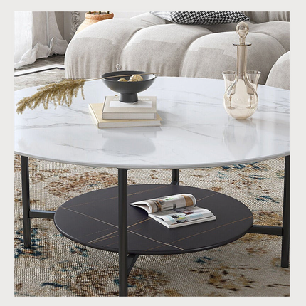 Interior Ave - Duke Round Two Tier Stone Coffee Table