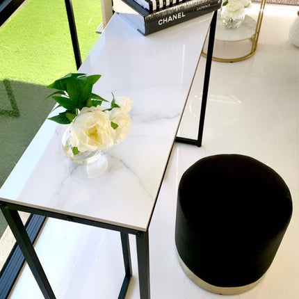 Interior Ave - Stone Marble Console - Marble & Black