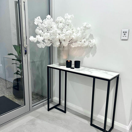 Interior Ave - Stone Marble Console - Marble & Black