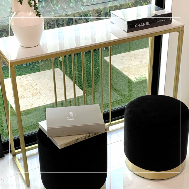 Interior Ave - Stone Marble Console - Marble & Gold