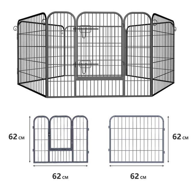 Heavy Duty Comfortable Pet Dog Game Fence Foldable 6 Panel Metal Dog Fence Black