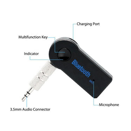 Mobax Car Bluetooth Wireless Transmitter Receiver Audio Adapter 3.5mm Speaker