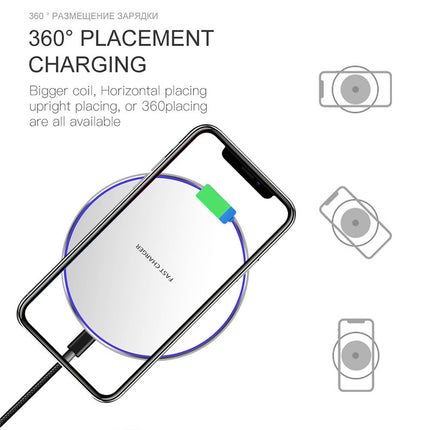 Mobax Desktop Round 10W Mobile Wireless Charger is Applicable to Apple Samsung White