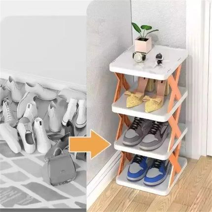 A+Living Folding Shoe Rack Household Doorway Balcony Simple Perforate 9 Layer Shoe Rack