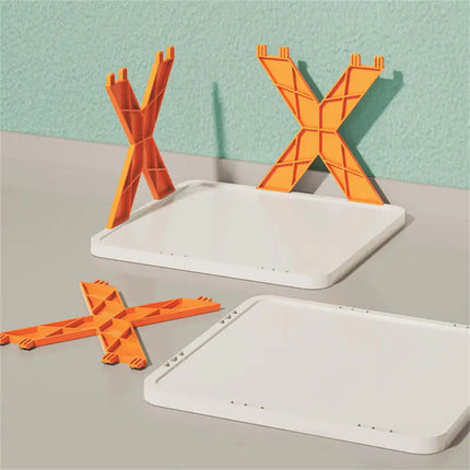 A+Living Household Folding Shoe Rack Doorway Balcony Simple Perforate Multi Layer Orange