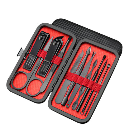A+Living Stainless Steel Black 11Pcs Nail Clipper Set Manicure Tool Nail Clipperg