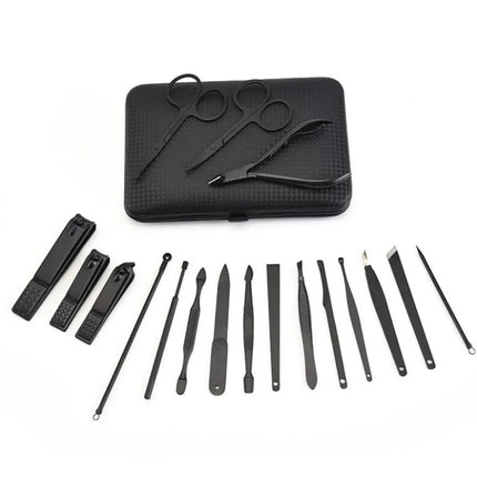 A+Living Stainless Steel Black 11Pcs Nail Clipper Set Manicure Tool Nail Clipperg