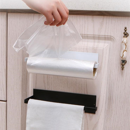 Cookingstuff Wall-Mounted Iron Kitchen Paper Cabinet Hanging Rack with Hole-Free Roll Shelf