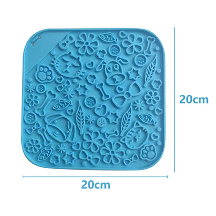 Pawfriends Asphyxia-resistant Silicone Dog Pet Lick Mat Slow Feeder Grooming Helper Blue