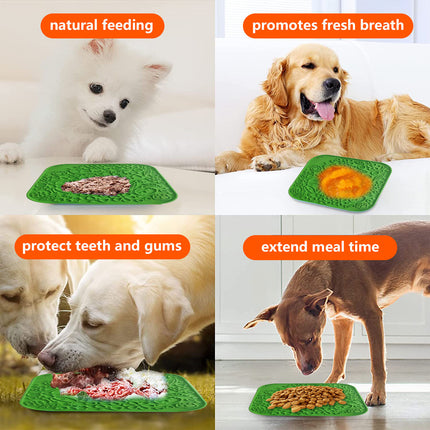 Pawfriends Asphyxia-resistant Silicone Dog Pet Lick Mat Slow Feeder Grooming Helper Green