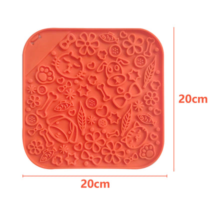 Pawfriends Asphyxia-resistant Silicone Dog Pet Lick Mat Slow Feeder Grooming Helper Orange