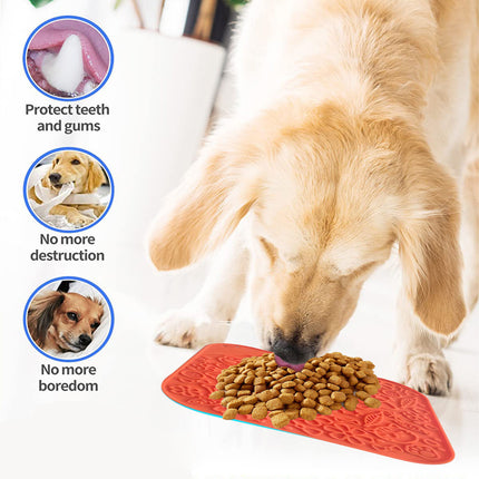 Pawfriends Asphyxia-resistant Silicone Dog Pet Lick Mat Slow Feeder Grooming Helper Orange