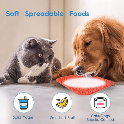 Pawfriends Asphyxia-resistant Silicone Dog Pet Lick Mat Slow Feeder Grooming Helper Orange