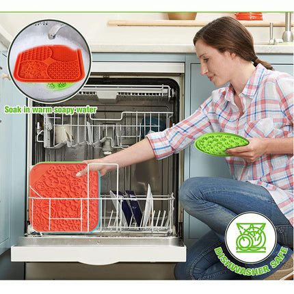 Pawfriends Asphyxia-resistant Silicone Dog Pet Lick Mat Slow Feeder Grooming Helper Orange