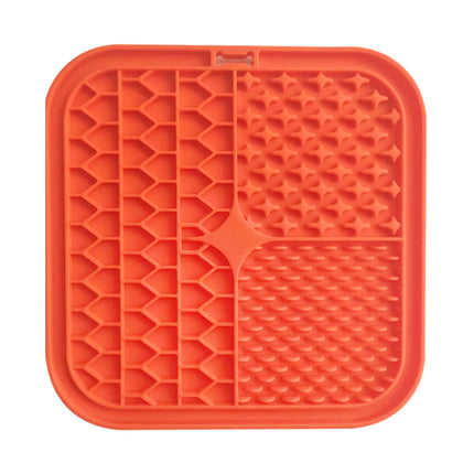 Pawfriends Silicone Dog Pet Lick Mat Anti-choking Slow Feeder Bath Grooming Helper Orange
