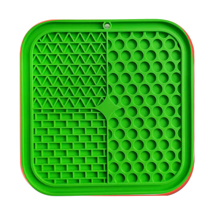 Pawfriends 3in1 Silicone Pet Lick Mat Cat Puppy Dog Slow Feeder Grooming Helper Mat Green