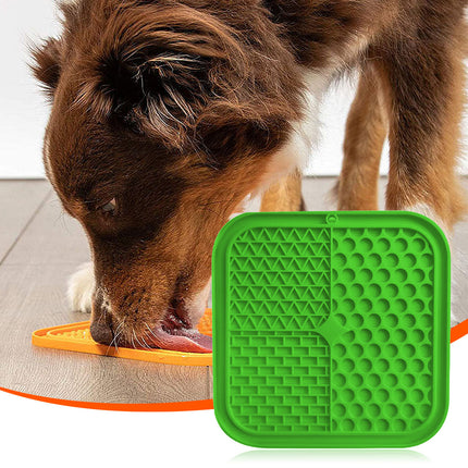 Pawfriends 3in1 Silicone Pet Lick Mat Cat Puppy Dog Slow Feeder Grooming Helper Mat Green