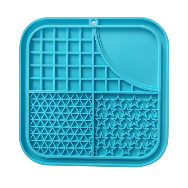 Pawfriends Silicone Dog Cat Pet Licking Pad Anti-Anxiety Toy Slow-Feeding Licking Pad Blue