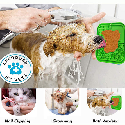Pawfriends Dog Cat Pet Licking Pad Anti-Anxiety Toy Slow-Feeding Licking Pad Green