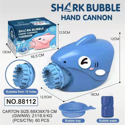 Bubblerainbow 15-Hole Bubble Gun Shark Bubble Machine Automatic Children's Hand-Held Outdoor Toys