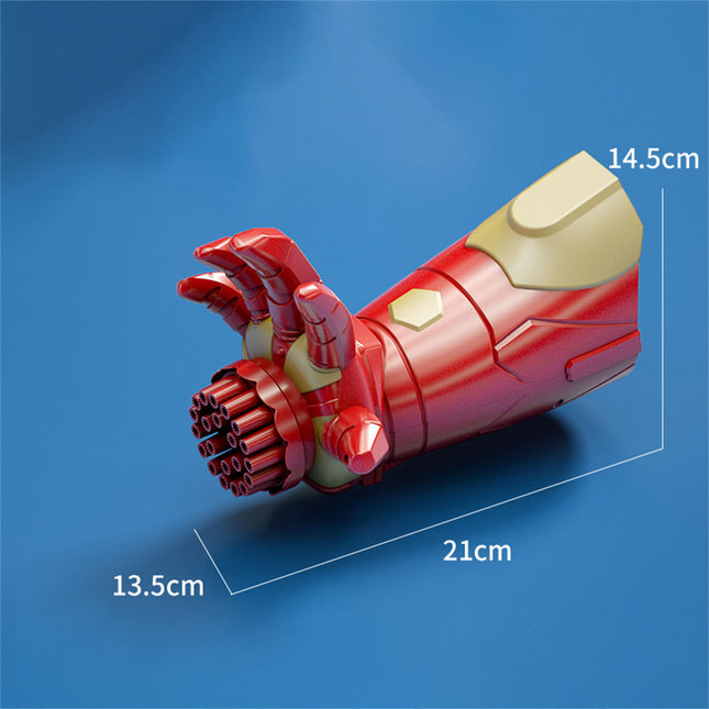 Bubblerainbow Porous Luminous Bubble Gun for Kids Fully Automatic Leak-proof Children Toy Red