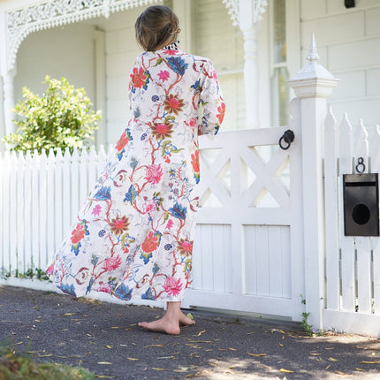 Cotton Maxi Dress Summer Dress Boho dress Gift for her Long Boho Dress Women Kimono Wrap Dress Valentine Mother's Day Christmas - SM