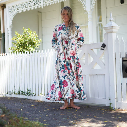 Cotton Maxi Dress Summer Dress Boho dress Gift for her Long Boho Dress Women Kimono Wrap Dress Valentine Mother's Day Christmas - LXL