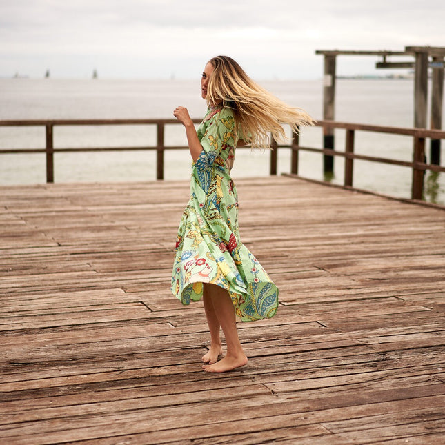 Cotton Maxi Dress Summer Dress Boho dress Gift for her Long Boho Dress Women Kimono Wrap Dress Valentine Mother's Day Christmas - S/M