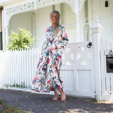 Cotton Maxi Dress Summer Dress Boho dress Gift for her Long Boho Dress Women Kimono Wrap Dress Valentine Mother's Day Christmas - SM