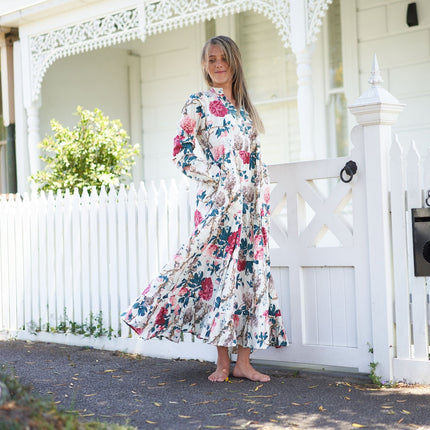 Cotton Maxi Dress Summer Dress Boho dress Gift for her Long Boho Dress Women Kimono Wrap Dress Valentine Mother's Day Christmas - SM