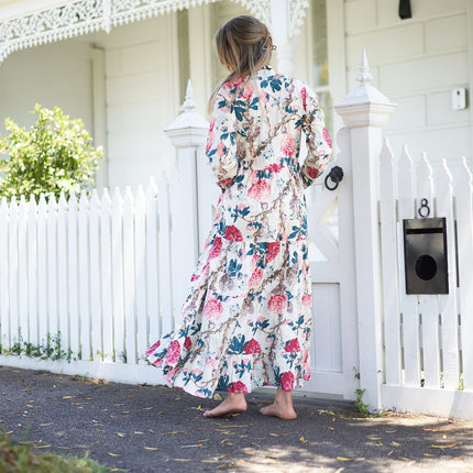 Cotton Maxi Dress Summer Dress Boho dress Gift for her Long Boho Dress Women Kimono Wrap Dress Valentine Mother's Day Christmas - SM