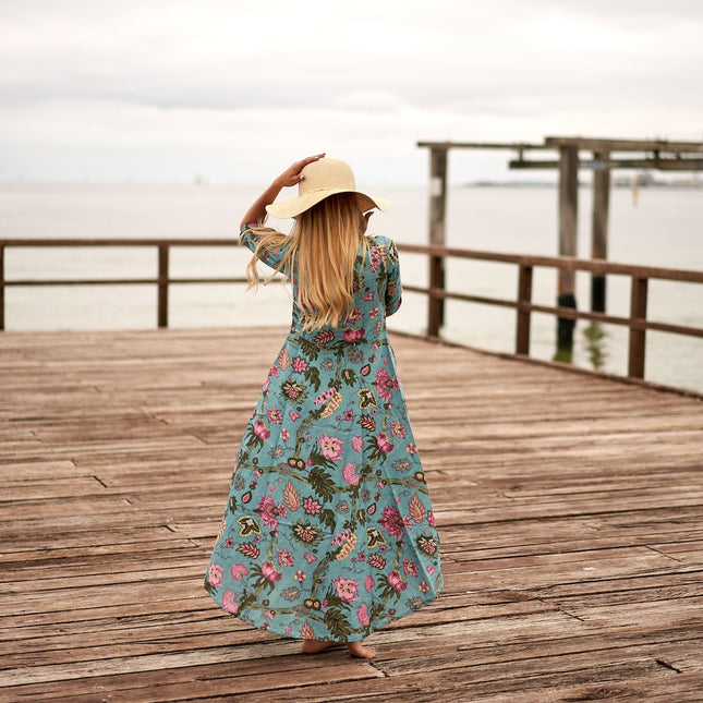 Cotton Maxi Dress Summer Dress Boho dress Gift for her Long Boho Dress Women Kimono Wrap Dress Valentine Mother's Day Christmas - L/XL