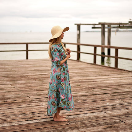 Cotton Maxi Dress Summer Dress Boho dress Gift for her Long Boho Dress Women Kimono Wrap Dress Valentine Mother's Day Christmas - L/XL