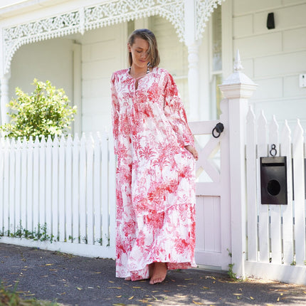 Cotton Maxi Dress Summer Dress Boho dress Gift for her Long Boho Dress Women Kimono Wrap Dress Valentine Mother's Day Christmas - LXL