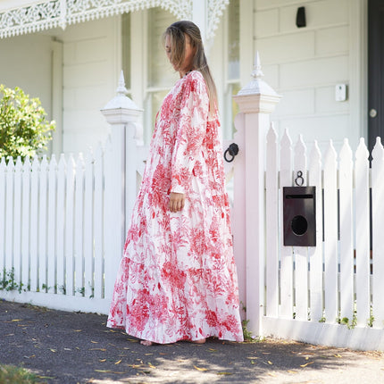Cotton Maxi Dress Summer Dress Boho dress Gift for her Long Boho Dress Women Kimono Wrap Dress Valentine Mother's Day Christmas - LXL
