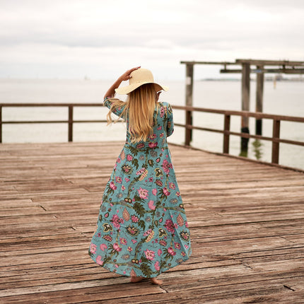 Cotton Maxi Dress Summer Dress Boho dress Gift for her Long Boho Dress Women Kimono Wrap Dress Valentine Mother's Day Christmas - S/M