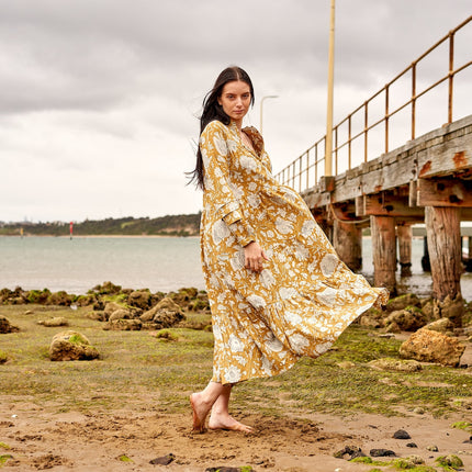 Cotton Maxi Dress Summer Dress Boho dress Gift for her Long Boho Dress Women Kimono Wrap Dress Valentine Mother's Day Christmas - S/M