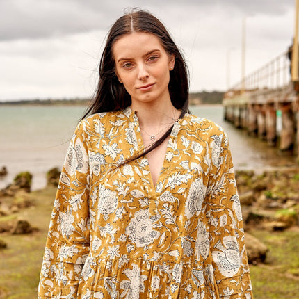 Cotton Maxi Dress Summer Dress Boho dress Gift for her Long Boho Dress Women Kimono Wrap Dress Valentine Mother's Day Christmas - S/M