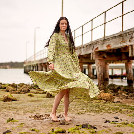 Cotton Maxi Dress Summer Dress Boho dress Gift for her Long Boho Dress Women Kimono Wrap Dress Valentine Mother's Day Christmas - S/M
