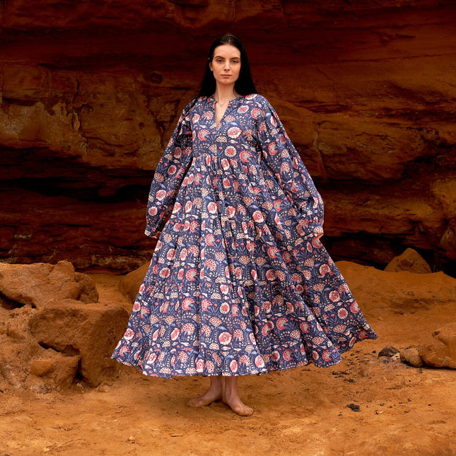 Cotton Maxi Dress Summer Dress Boho dress Gift for her Long Boho Dress Women Kimono Wrap Dress Valentine Mother's Day Christmas - L/XL
