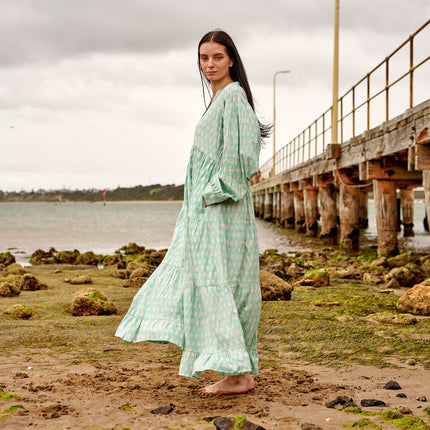 Cotton Maxi Dress Summer Dress Boho dress Gift for her Long Boho Dress Women Kimono Wrap Dress Valentine Mother's Day Christmas - L/XL