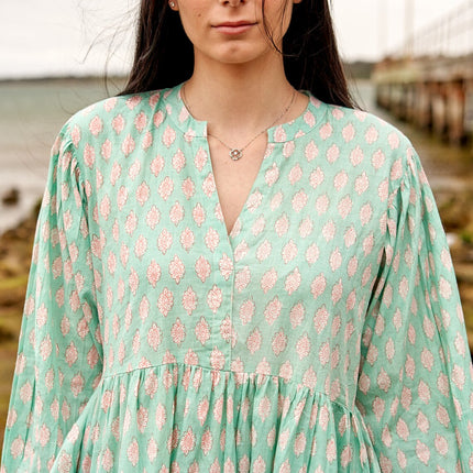 Cotton Maxi Dress Summer Dress Boho dress Gift for her Long Boho Dress Women Kimono Wrap Dress Valentine Mother's Day Christmas - S/M