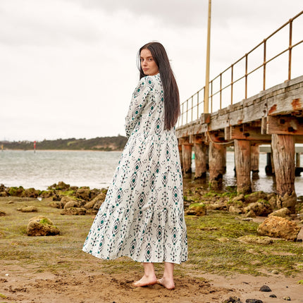 Cotton Maxi Dress Summer Dress Boho dress Gift for her Long Boho Dress Women Kimono Wrap Dress Valentine Mother's Day Christmas - L/XL