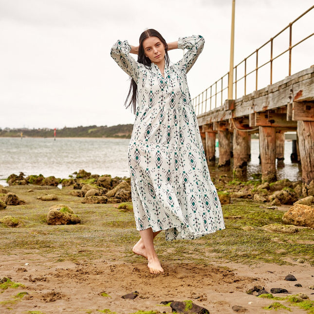 Cotton Maxi Dress Summer Dress Boho dress Gift for her Long Boho Dress Women Kimono Wrap Dress Valentine Mother's Day Christmas - S/M