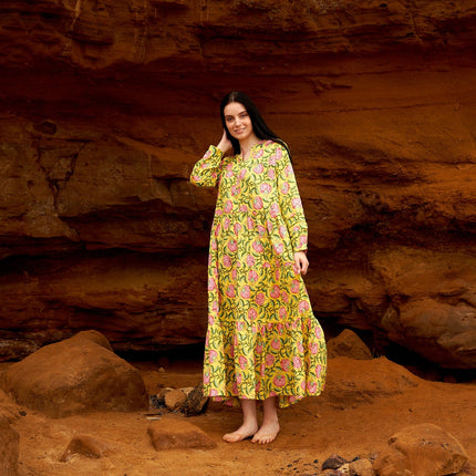 Cotton Maxi Dress Summer Dress Boho dress Gift for her Long Boho Dress Women Kimono Wrap Dress Valentine Mother's Day Christmas - S/M