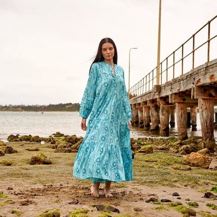 Cotton Maxi Dress Summer Dress Boho dress Gift for her Long Boho Dress Women Kimono Wrap Dress Valentine Mother's Day Christmas - S/M