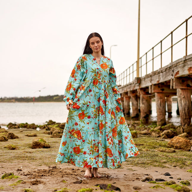 Cotton Maxi Dress Summer Dress Boho dress Gift for her Long Boho Dress Women Kimono Wrap Dress Valentine Mother's Day Christmas - L/XL