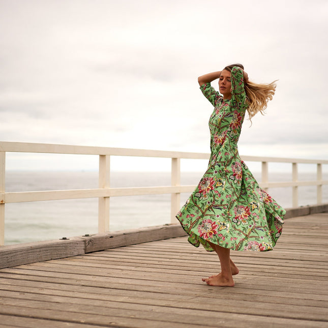 Cotton Maxi Dress Summer Dress Boho dress Gift for her Long Boho Dress Women Kimono Wrap Dress Valentine Mother's Day Christmas - L/XL