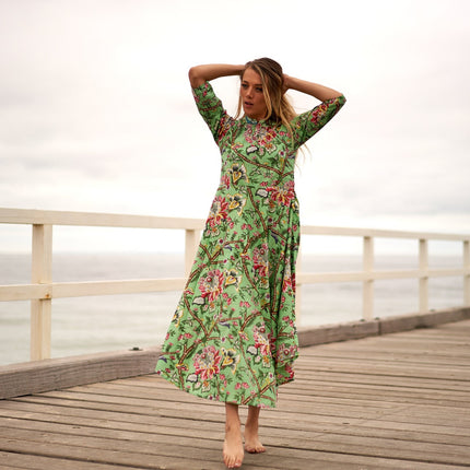 Cotton Maxi Dress Summer Dress Boho dress Gift for her Long Boho Dress Women Kimono Wrap Dress Valentine Mother's Day Christmas - L/XL