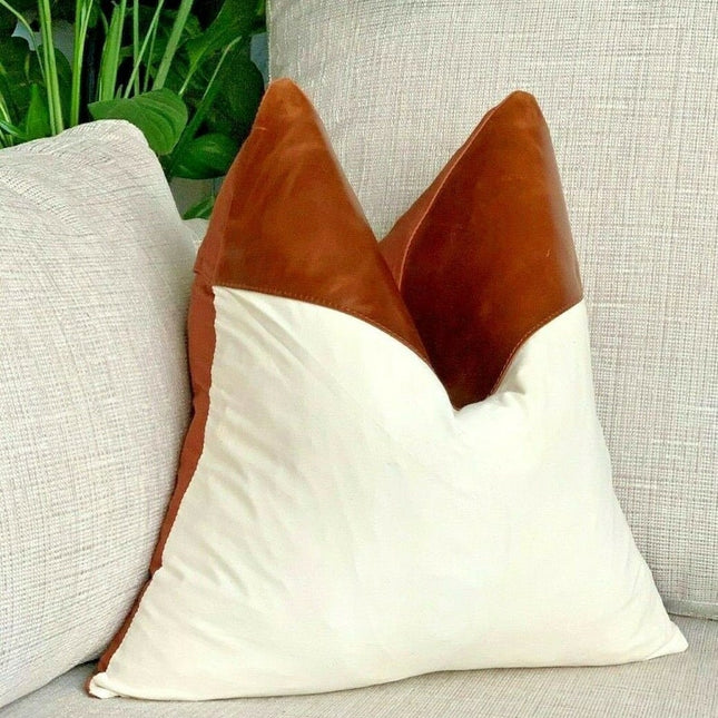 Genuine Leather Cushion Cover Pillow Cover Leather Pillow Leather Cushion Vintage Leather Tan Pillow Cover